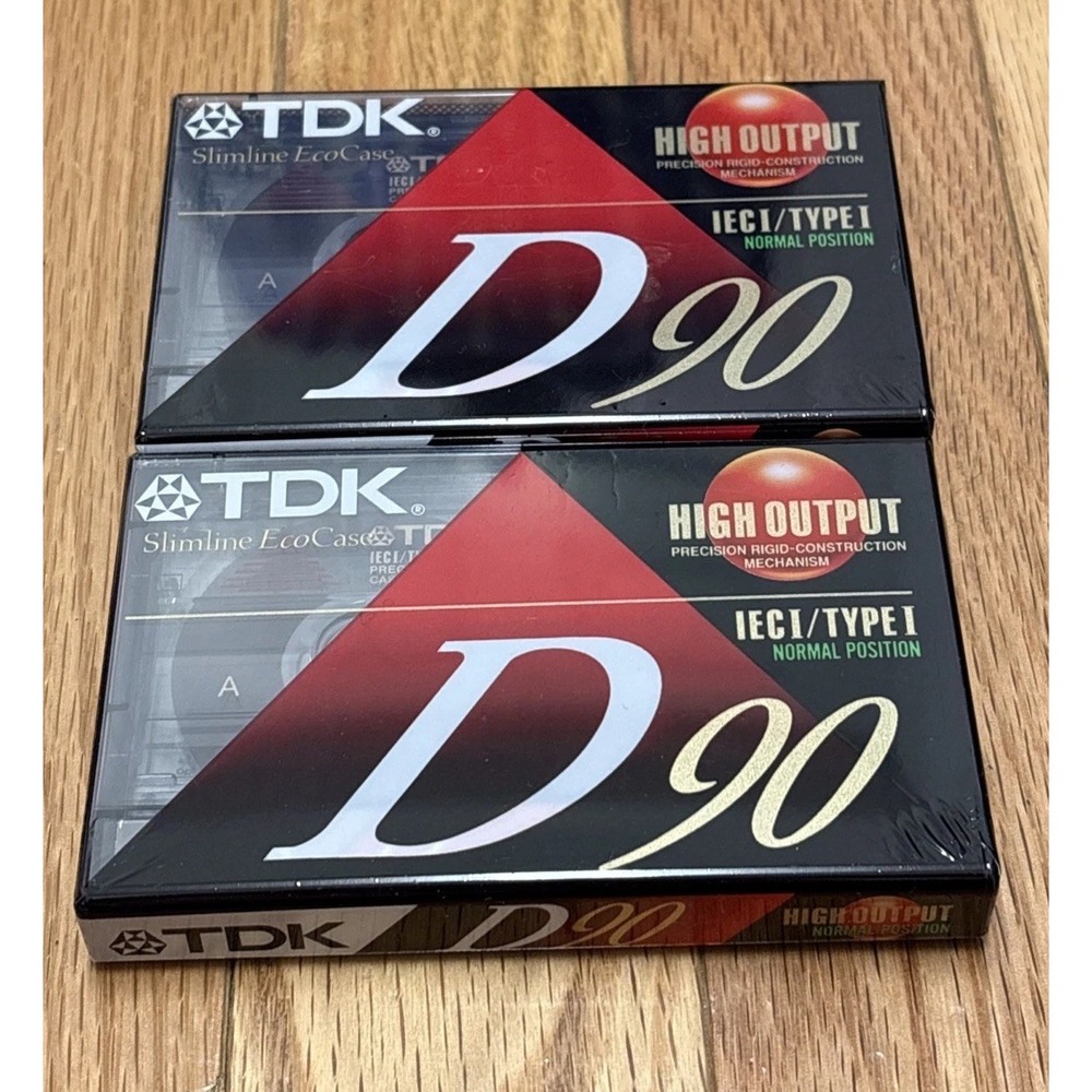 New Sealed Retro 80s TDK D-90 Cassette Tape - 2 Pack